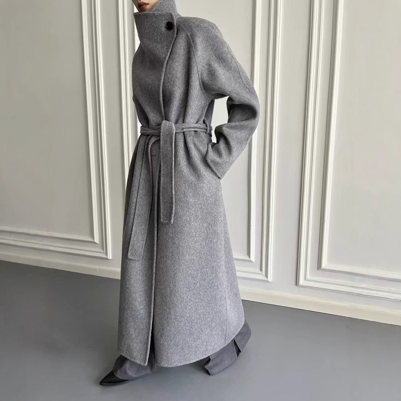 Tall Long Double-Sided Wool Coat Women's Autumn and Winter Loose Vertical Collar Large Double-Sided Tall Coat Tall Long Double-Sided Wool Coat Women's Autumn and Winter Loose Vertical Collar Large Double-Sided Tall Coat