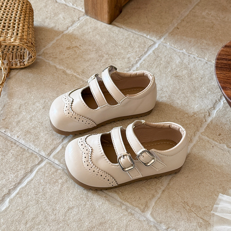 Zapatos de cuero suave para niñas 2026 primavera y otoño nuevos zapatos de princesa de cabeza redonda para niños, zapatos de estilo británico Lefour, zapatos de abertura superficial image 7