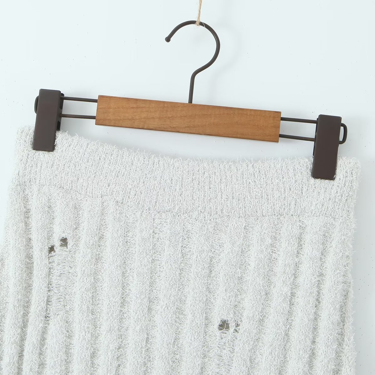 Autumn Two Color Handmade Rope Large Collared Sweater Rope Knitted Overskirt Sets