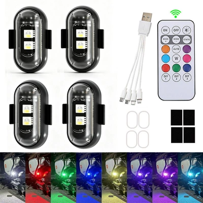 Simsiz Pultlu Çoxrejimli Rəngli LED Flaş Motosiklet Xəbərdarlıq İşığı