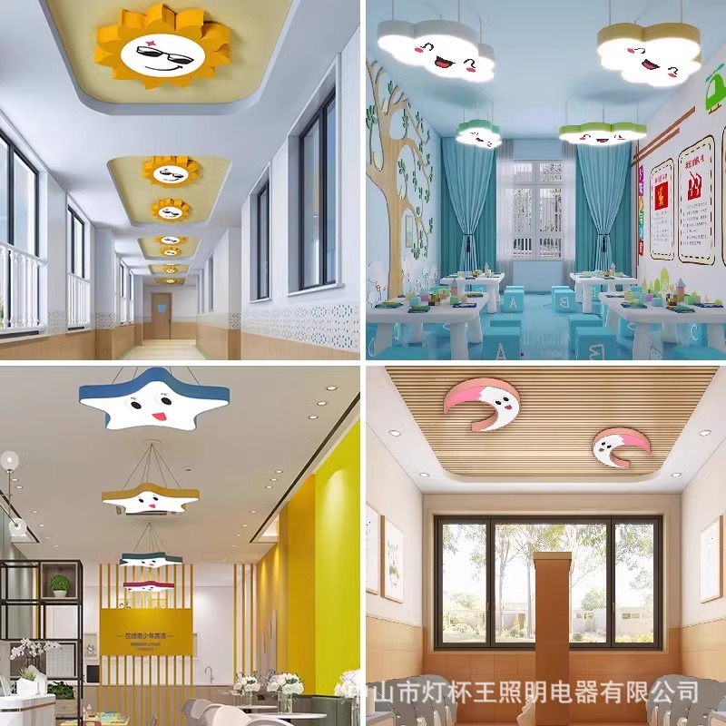 Estrellas, luces de la luna, candelabros de oficina de jardín de infantes, formas creativas, luces de dibujos animados para niños lindos, luces de nubes personalizadas