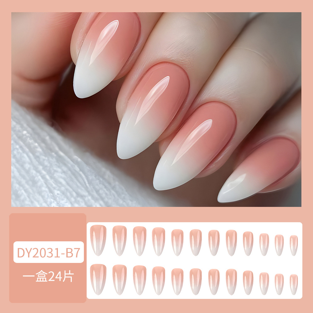 Uñas postizas con degradado suave, parches de uñas sencillos en forma de gota de agua, parches de uñas postizas dulces y modernos, muy vendidos. image 3