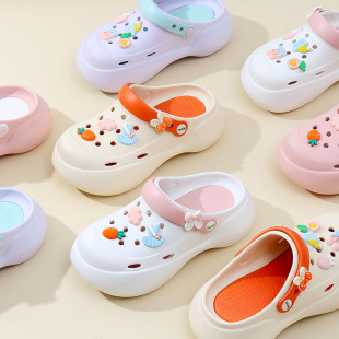 Sandals and slippers women's summer outdoor wear fashion new cute increased thick bottom cartoon beach Baotou home muffin slippers
