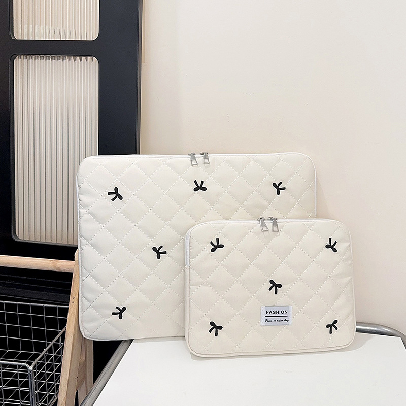Coreano ins tablet almacenamiento lindo rango bordado arco 11 / 13 / 15 pulgadas bolsa de almacenamiento de portátil