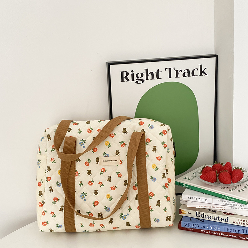 可爱涂鸦童趣水桶包包日系手提圆桶棉布包女童包便当袋秋游小拎包