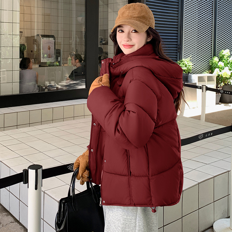 2025, invierno nuevo estilo coreano suelto femenino delgado exterior pequeño alto abrigo corto caliente moda