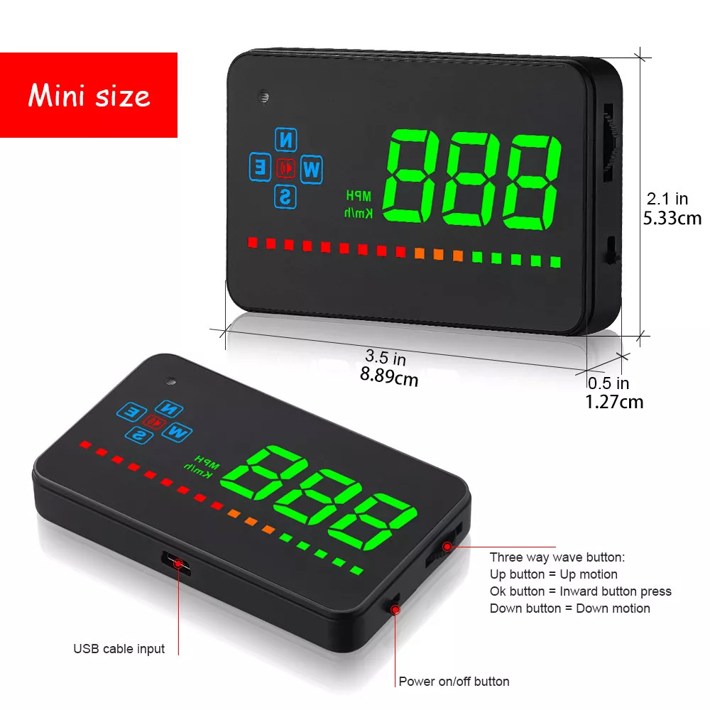 A2 3.5inch Gps Car Hud Head-Up Display Car Head-Up Display Speedometer Projector