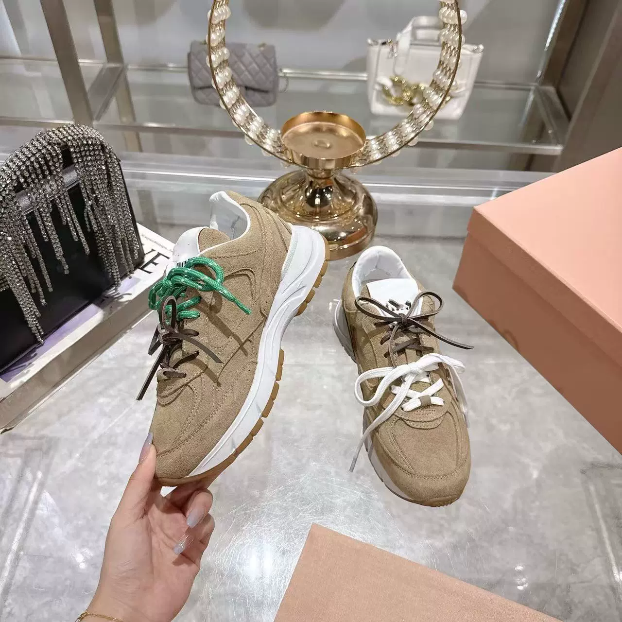 Высокая версия 2025 Miujia новые кроссовки в американском стиле «dad shoes», ретро спортивные повседневные, европейская версия, универсальные dad shoes