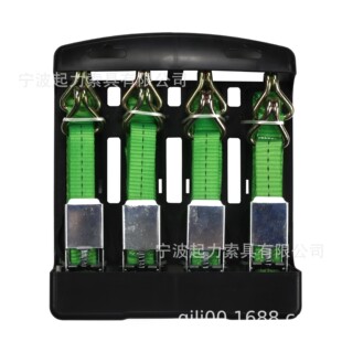 Green Double J Hook Galvanized Ratchet Buckle Cross-border Ratchet Lace Cargo Tensioner High Strength Polyester Tensioner