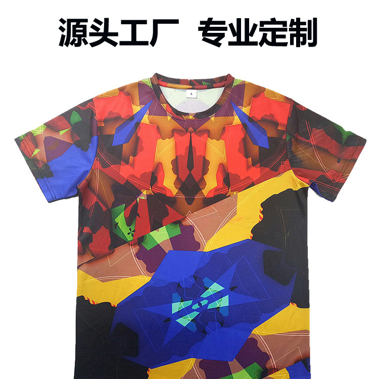Customized full-body heat transfer printing clothes digital printing T-shirt summer sublimation printing logo processing quick-drying top