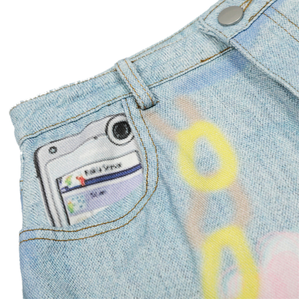 Men's Tie-Dye Gradient Jeans - High Street Vibe, Loose Fit, Wide Leg, Straight Cut, Distressed Wash, Casual Streetwear For Men ( Blue, S-XL)_mkmklike.com