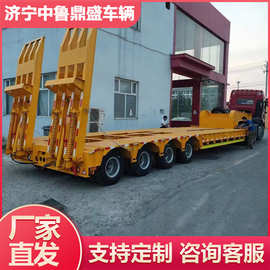 高低高特种低平板半挂车 设备运输轴线车 3.6米宽工程机械运输车