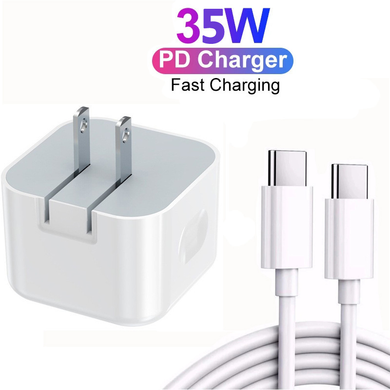 雙口typec充電器35w快充適用蘋果安卓手機PDcharger歐規美規英規