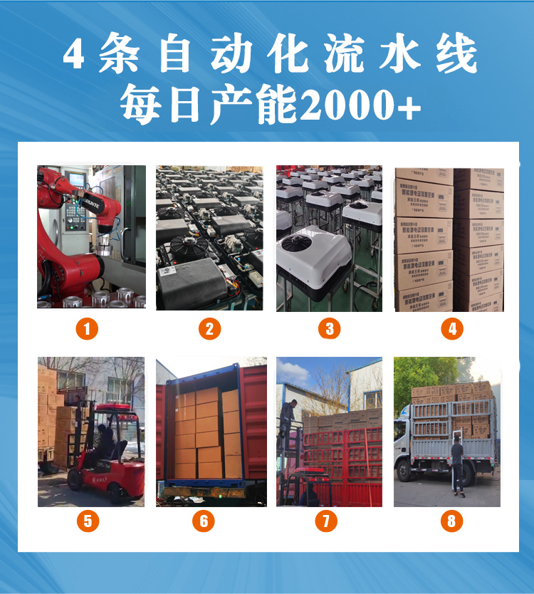 Car Air Conditioner, Vehicle-Mounted Electric Parking Cooler, Integrated Machine for Trucks, Solar-Powered Refrigeration, Smart Car Accessories, 12V24V Rooftop