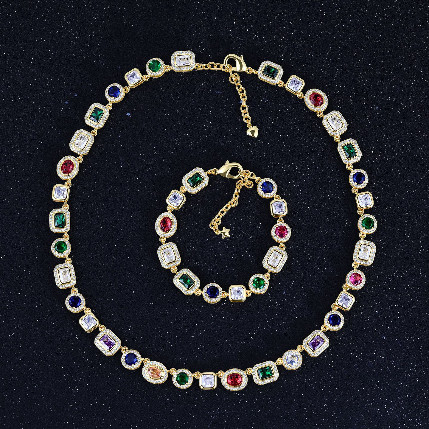 Collier cubain transfrontalier original pour homme, style hip-hop européen-américain, tendance et cool, avec pendentif cœur coloré._voghion.com