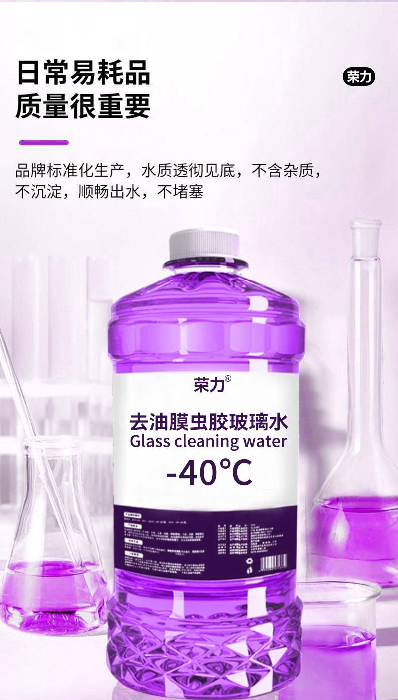 Genuine Glass Cleaner for Removing Oil Film and Stains, Antifreeze for Temperatures Below -40 Degrees, Summer Coating, Winter Wiper Fluid, Large Bottle