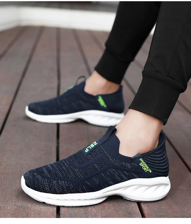 Cross-border Bestseller Lightweight Slip-on Walking Single Sports Shoes, Breathable Mesh Loafers For Middle-aged And_vogvips.com
