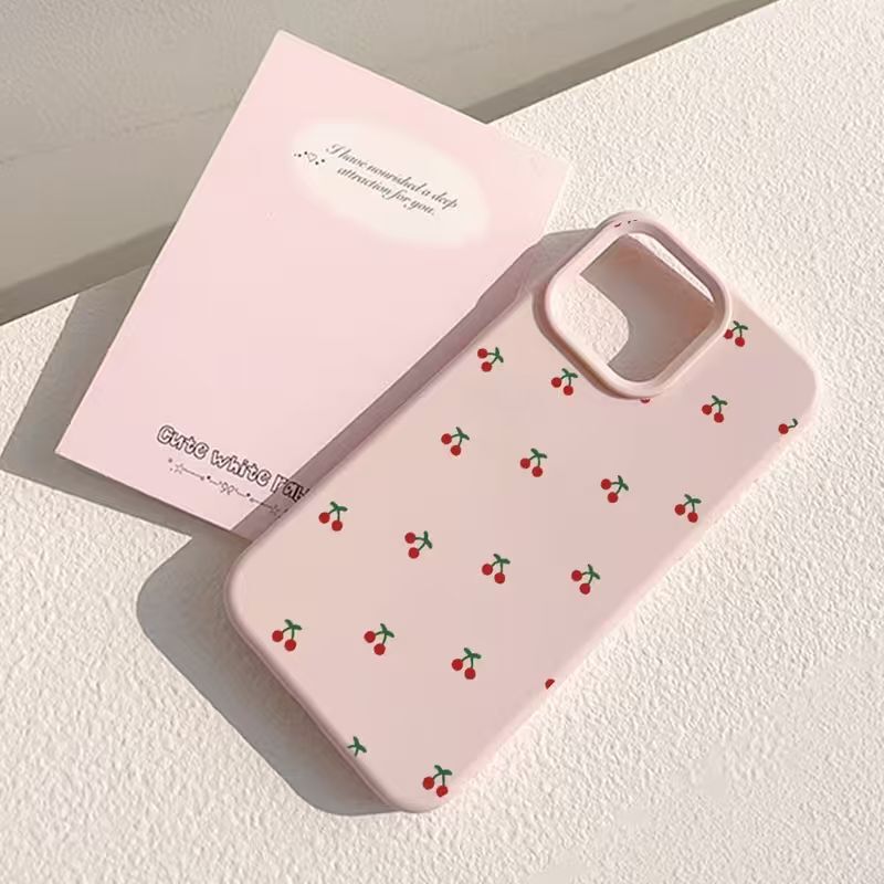 Pink Cherry Apple 15 Mobile Phone Case 13 Frosted iPhone 17 Soft Case 14 Anti-Fall 16 Promax Simple Style Pink Cherry Apple 15 Mobile Phone Case 13 Frosted iPhone 17 Soft Case 14 Anti-Fall 16 Promax Simple Style