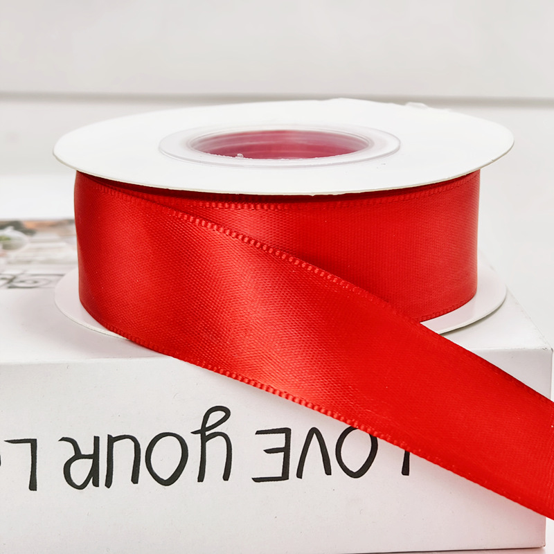 Cinta de pastel de 2,5 cm cinta de decoración de boda al por mayor rosa hecha a mano arco de bricolaje flor cinta de satén