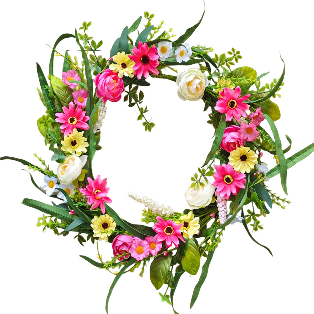 Amazonas primavera flor silvestre corona de trigo primavera verano hogar decoración de puertas y ventanas conjunto de corona de caña 2025