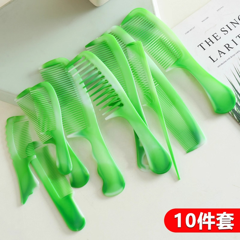 10 conjuntos de peines de tendones de toro caseros de maquillaje portátiles dientes grandes peines de cabello rizado de cabello largo portátil en cualquier momento