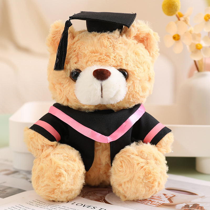 Doctor oso juguete de peluche oso muñeca temporada de graduación de la universidad LOGO muñeca de tela lindo regalo para compañeros de clase