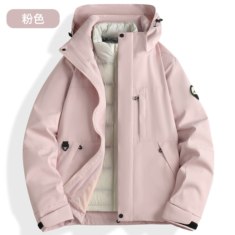 秋冬季冲锋衣防风防水三合一外套可拆卸羽绒内胆登山服定制LOGO字|undefined