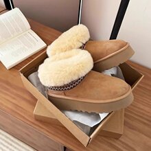 民族风两穿厚底雪地靴女2024款冬季加绒皮毛一体保暖短筒东北棉鞋