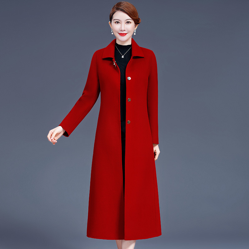 Double-sided woolen winter long woolen coat