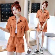 2025年夏季新款显高运动休闲短袖套装女洋气显瘦时髦两件套潮