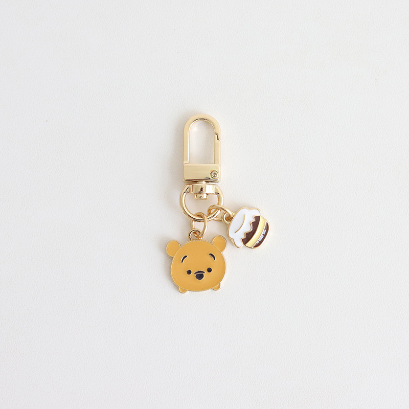 ins cute poof Winnie the Pooh keychain cartoon airpods pendant couple accessories U disk anti-lost jewelry