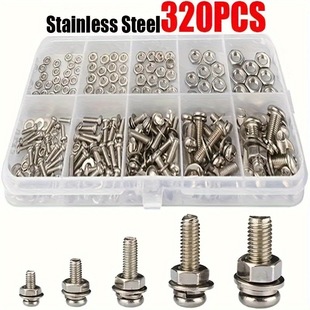 ���l320pcs���b���P�ƽ�|�|Ȧ��������ĸ304������ĸ��˨���b
