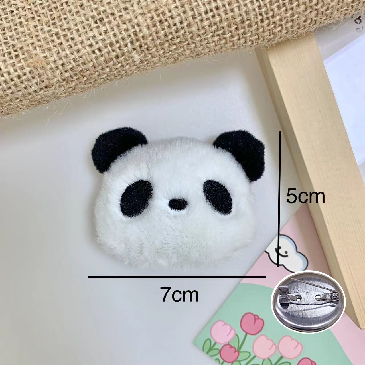 White Panda brooch