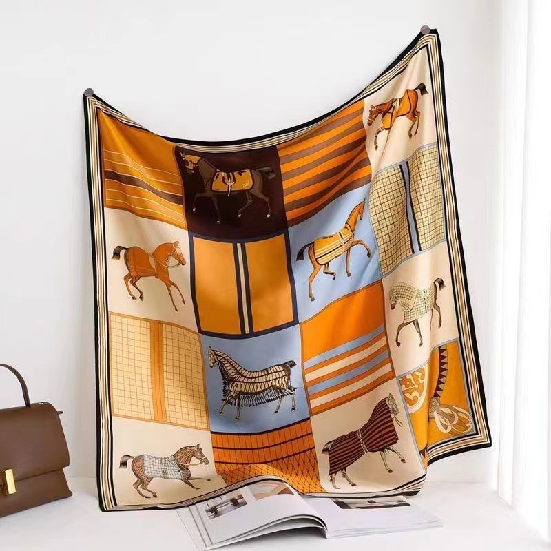 2025 nuevo estilo bufanda de seda mujer 70x70 bufanda cuadrada primavera y otoño moda todo fósforo camisa profesional traje bufanda de etiqueta delgada