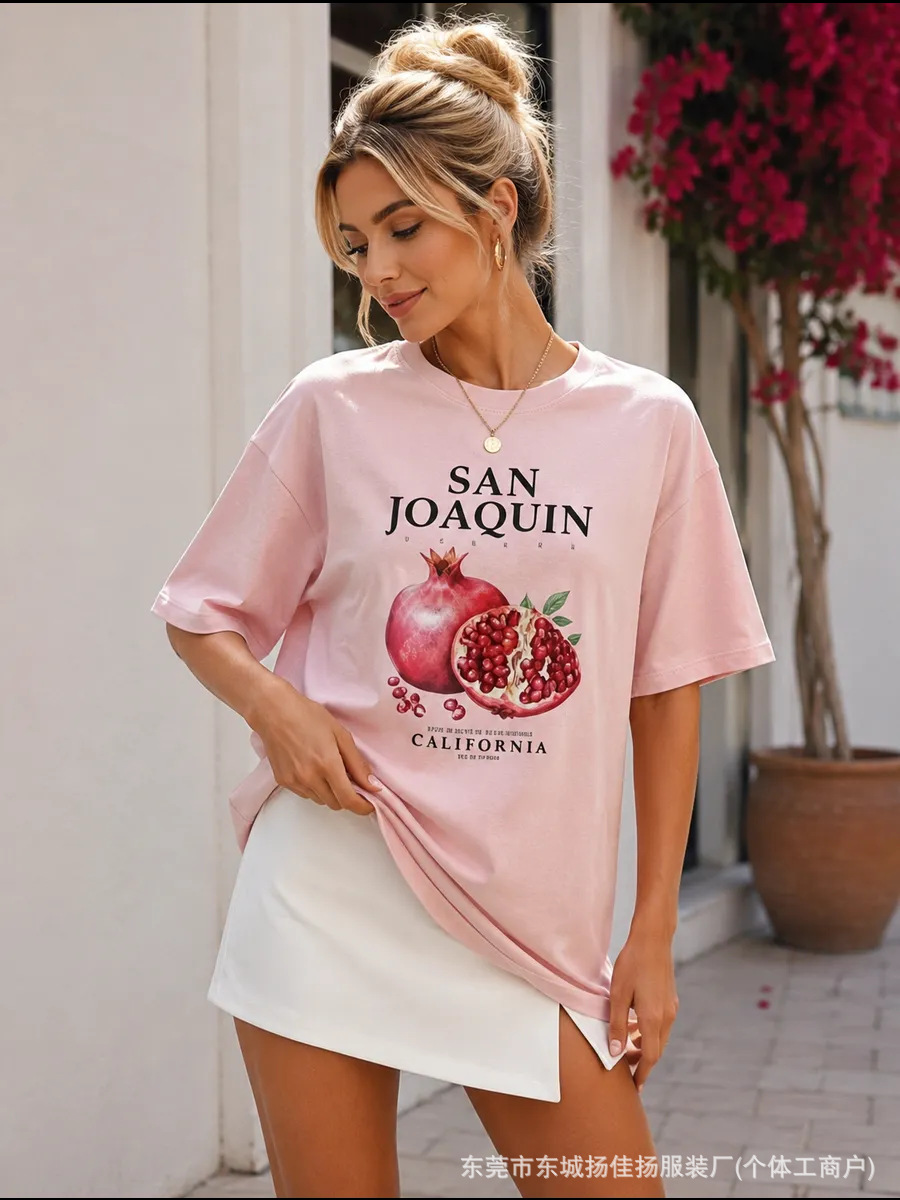 Cotton fashionable elegant summer short sleeve T-shirt