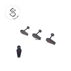 SMTNEK Titanium Steel Rod Copper Droplet Black Coffin Cross Earrings Lip Stud Stainless Steel Piercing Jewelry