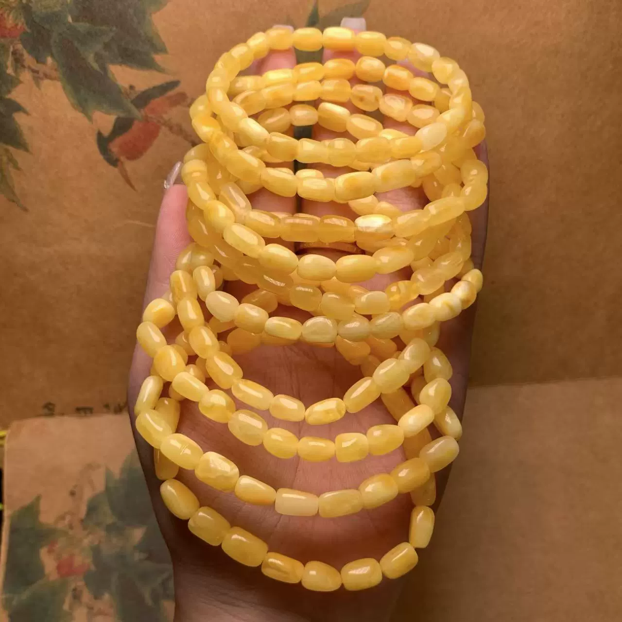 Натуральный пчелиный воск, русский материал, случайный браслет, куриное масло, желтый воск, богатый одинарный круговой браслет, культурные аксессуары, аксессуары оптом