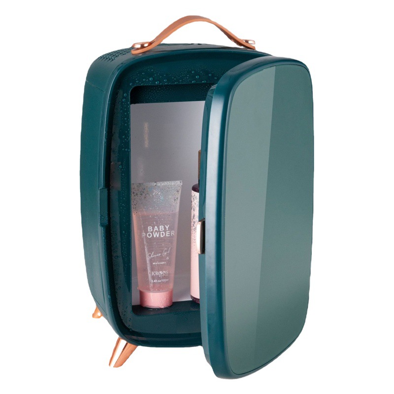 Mini Refrigerador de Cosméticos 6L con Panel de Vidrio para Hogar y Dormitorio