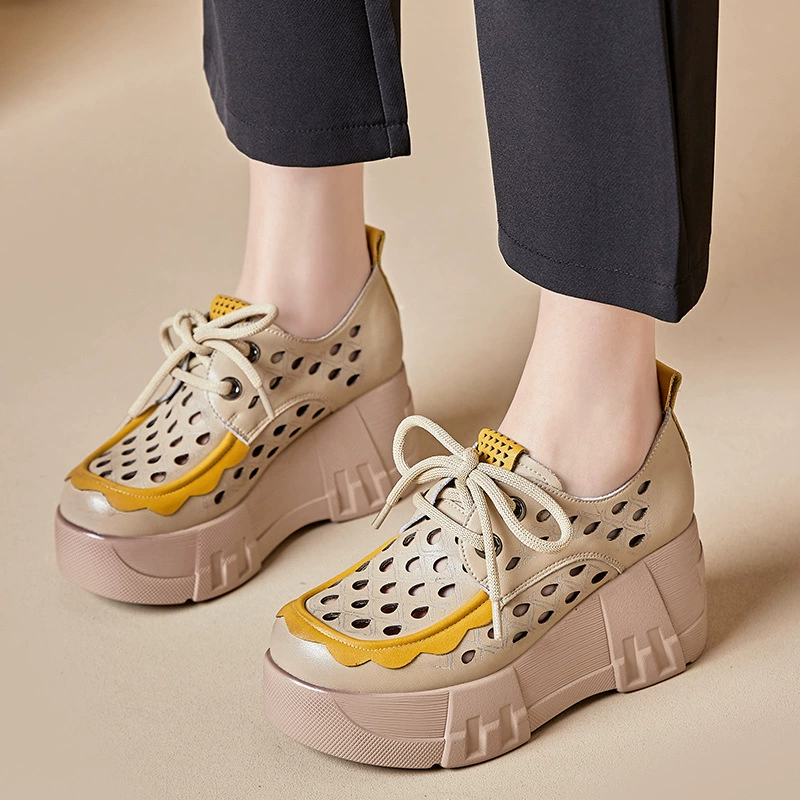 嫔妃丽人 Universal comfortable shoes platform for leisure, genuine leather