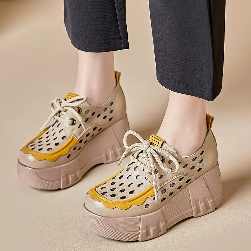嫔妃丽人 Universal comfortable shoes platform for leisure, genuine leather