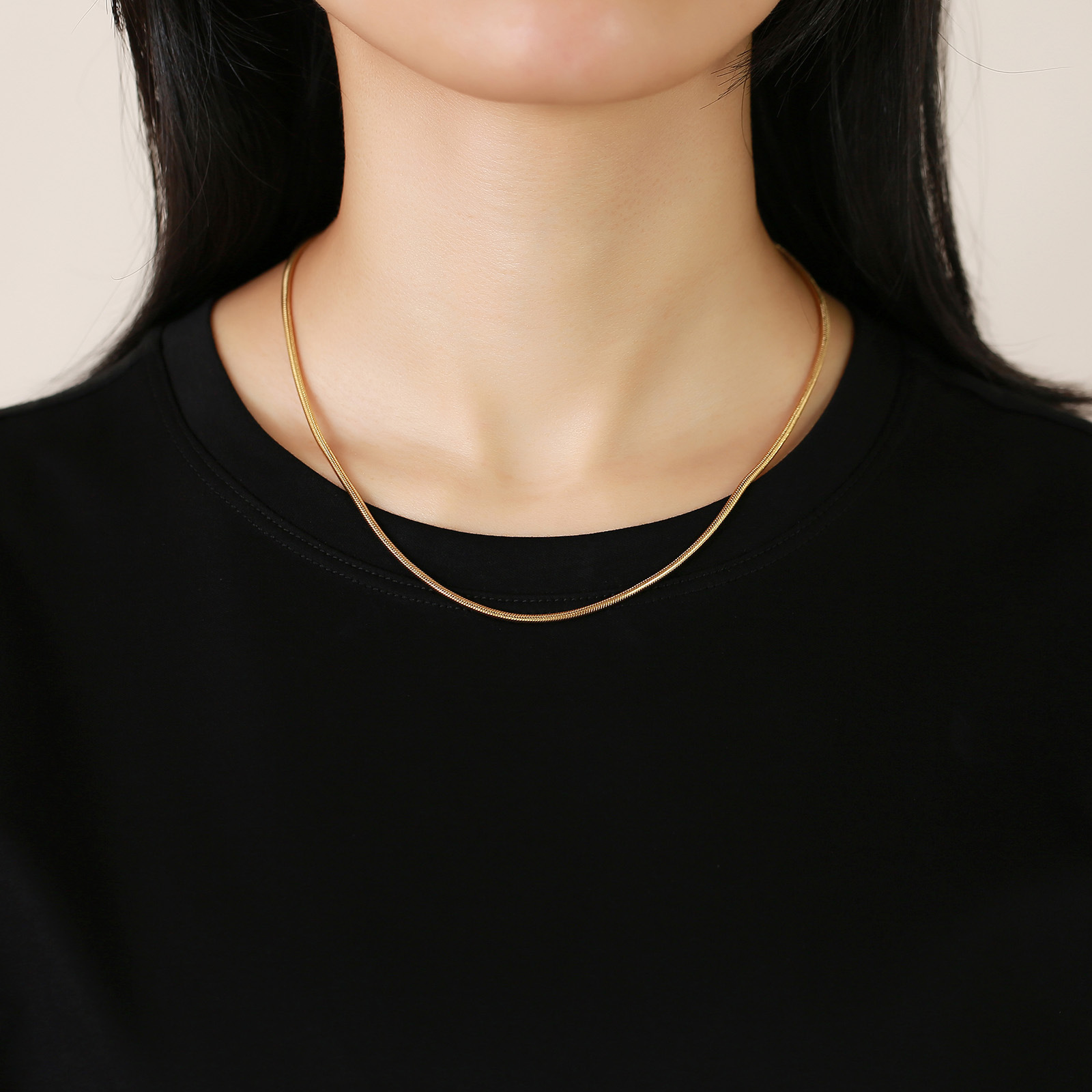 Simple Style Solid Color Titanium Steel Plating Necklace_colorza_6