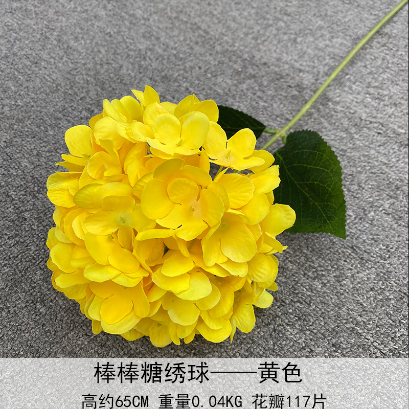 Nuevo en 2025, Decoración de Flores de Hortensia Individual en Forma de Piruleta, Recomendado para Decoración de Salones de Boda, Hoteles y Hogares, Diseño de Arreglos Florales, Decoración Suave