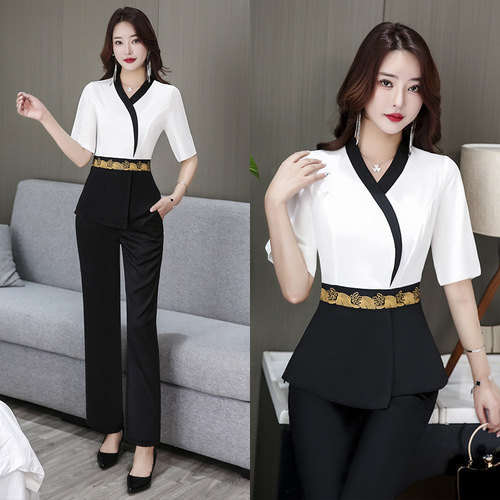 Foot massage and foot bath technician work clothes  hotel sauna massage spa temperament foot bath work clothes women's suit