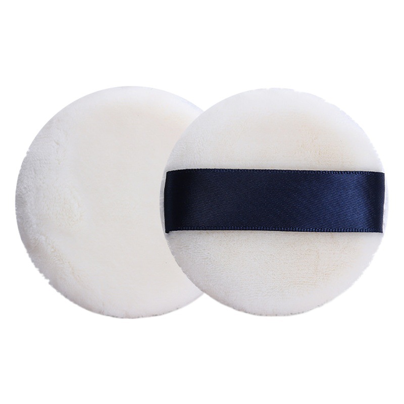 Polvo de terciopelo de doble cara soplo algodón suave terciopelo de cristal redondo grande polvo seco miel en polvo maquillaje soplo