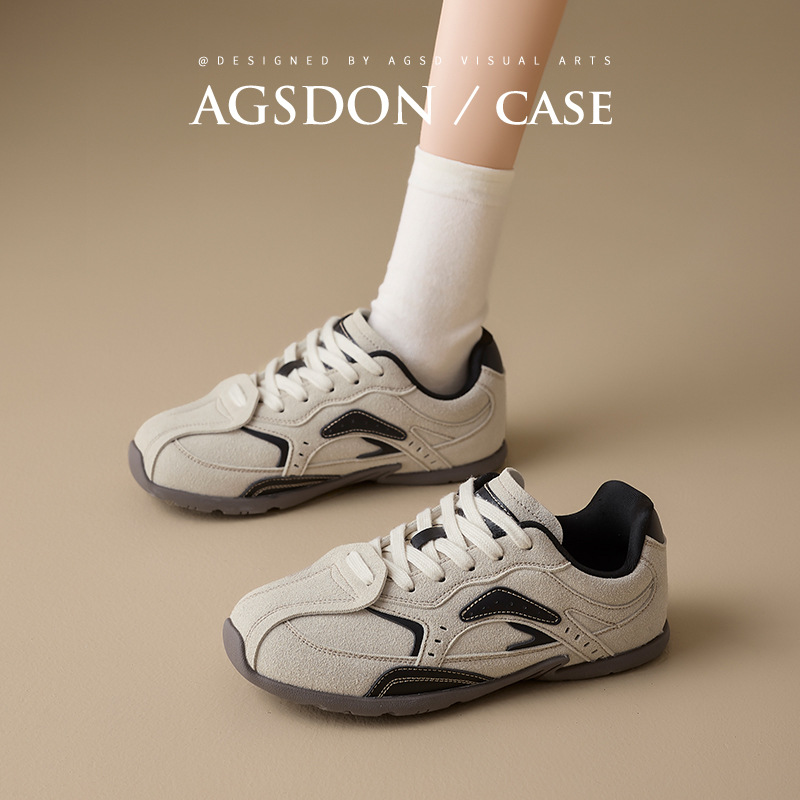 Augu Shi Deng retro zapatos de entrenamiento alemán para mujeres 2025 primavera nuevo ballet Gump zapatos deportivos casuales con suela gruesa