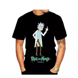 2024潮 瑞克莫蒂图片3D印花男士T恤圆领短袖T恤