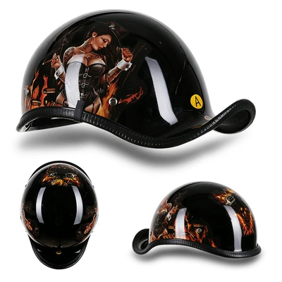 Electric Motorcycle Helmet, Retro Half Helmet, Men's and Women's Scoop Helmet, Motorcycle Flip-Up Helmet, Spring and Summer Electric Battery Safety Helmet (Motosiklet kaskı (dəbilqə)) - modern-girl-brown-lenses-m