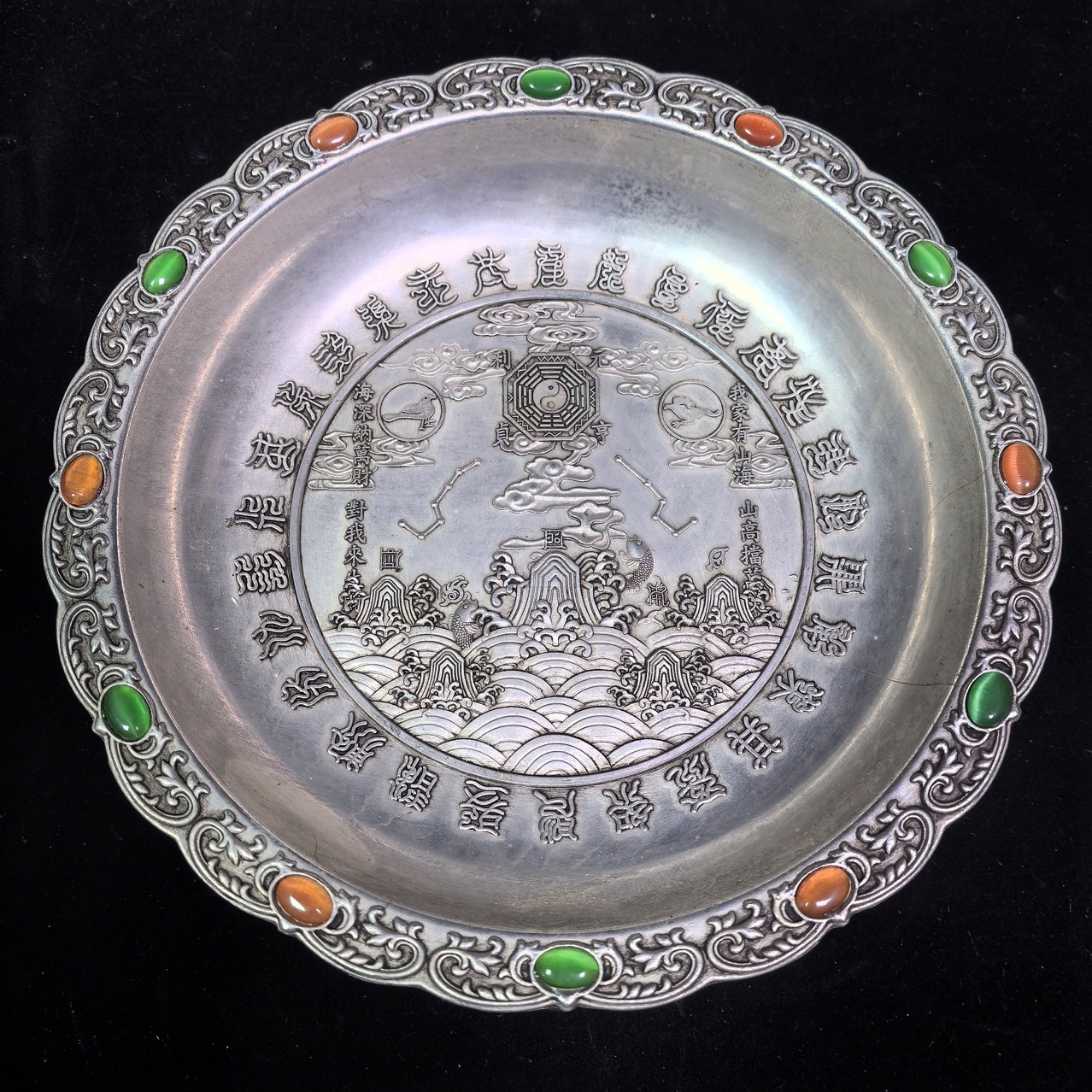 仿古银盘子工艺品摆件做工精致古玩基地直播货源支持代发工艺品