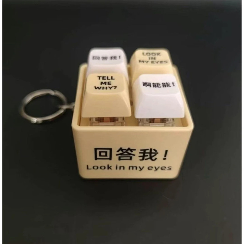 【4ボックスボタン】教えてください理由、おもちゃの引用、発音、発光キーホルダー、悪の根源|undefined