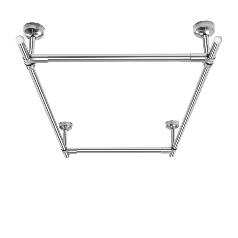 Barra de secado de ropa fija barra de secado de ropa 201 percha de acero inoxidable percha de secado de ropa balcón superior percha de secado de ropa doble poste